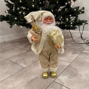 Gold Champagne Santa Claus 16 Inch Elegant Christmas Decor Figurine